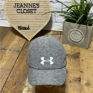 Under Armour Hat Cap Womens Heathered Gray Strapback Adjustable Embroidered Logo